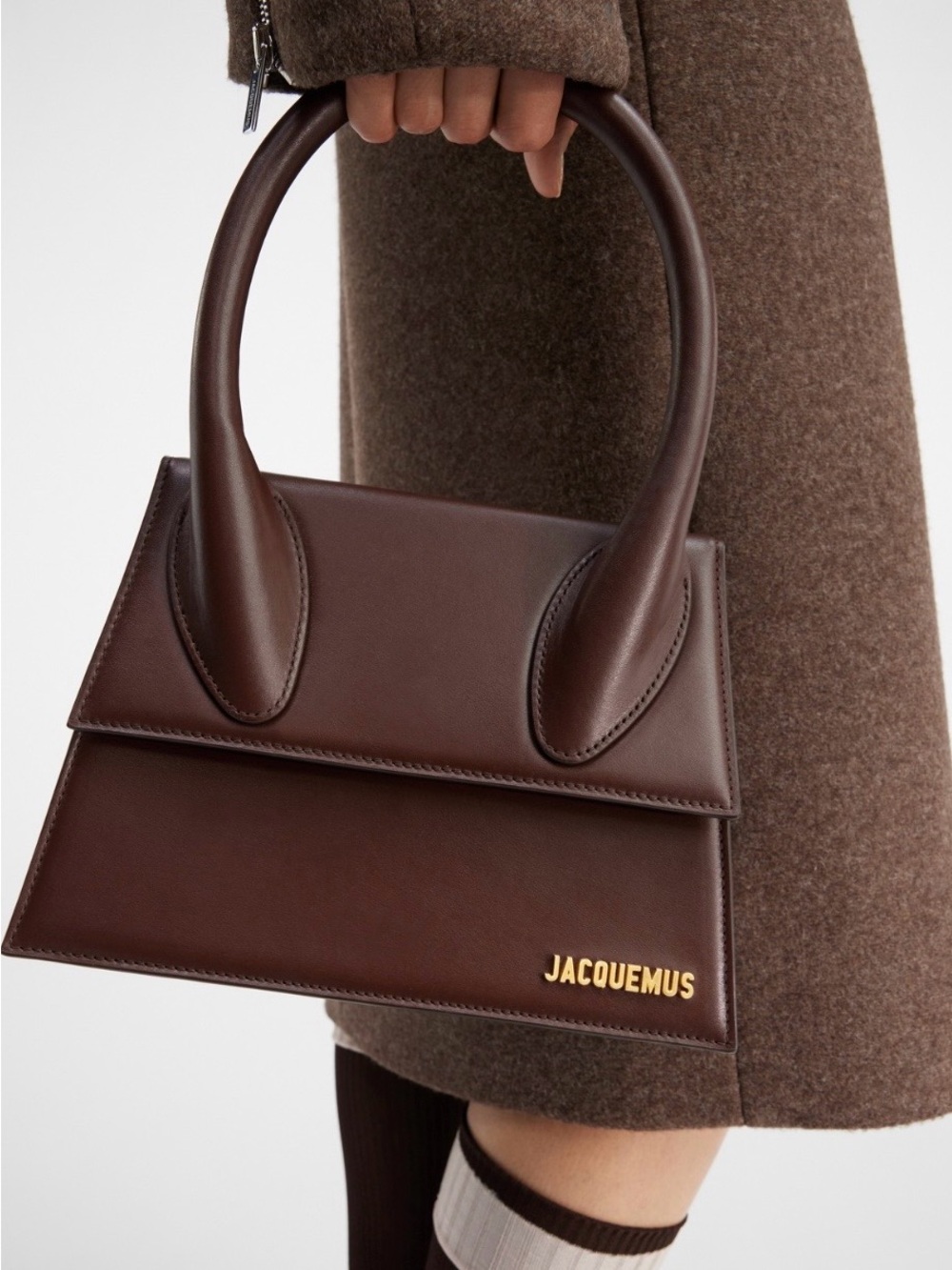 Jacquemus Le Chiquito Top Handle Bag in Brown Smooth Leather